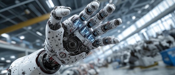 AI generator image of Robots and artificial intelligence on engineering blueprints, along with several pencils, signify the complex design process. The concept of automation, engineering or design 