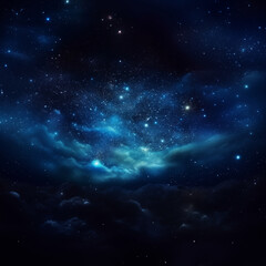 Obraz premium Dark magical night sky with bright star constellation. Cosmic background