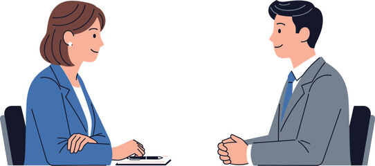 Two business people in a meeting