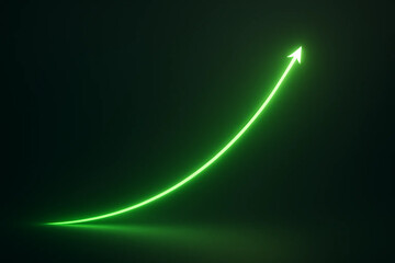Growth Curve – Green Line Rising on Gradient Background