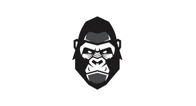 Abstract Gorilla Portrait: Polygonal design, strength and determination concept artistic