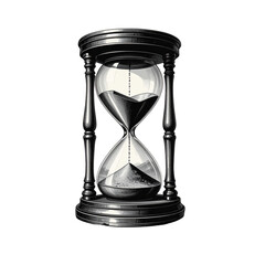 PNG Vintage monochrome hourglass illustration 