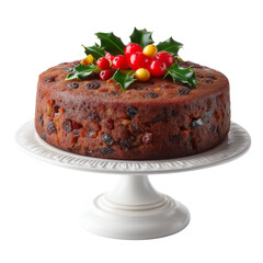 Christmas Cake (Fruit Cake) on Cake Stand