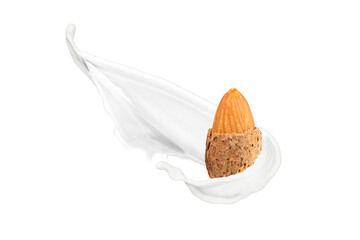 Milk Splash With Fruit On White Background