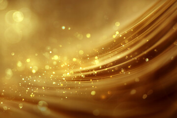 Abstract Golden Background with Shimmering Particles