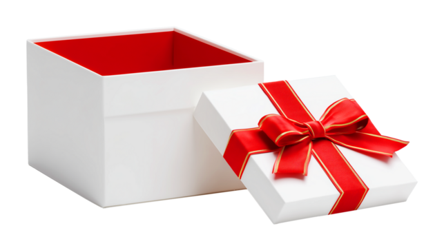 white gift box on transparent background	