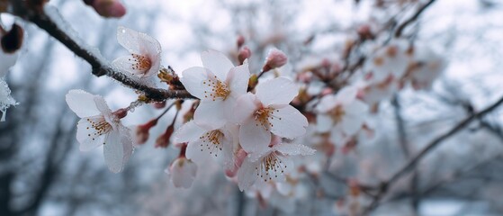 AI generator image of Cherry blossoms also known as "Sakura" in Japanese, which are an important cultural symbol.
