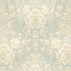 Traditional motifs floral seamless pattern background vector, texture, fabric and textile, wallpaper, packaging design minimalist background.eps Generative Ai