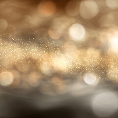 Luxury golden abstract background with glowing vertical lines and sparkling lights.