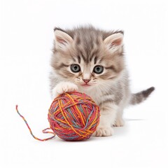 kitten playing with a ball