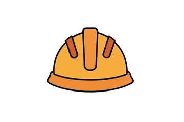 Construction Hard Hat Icon Safety and Industry Symbol