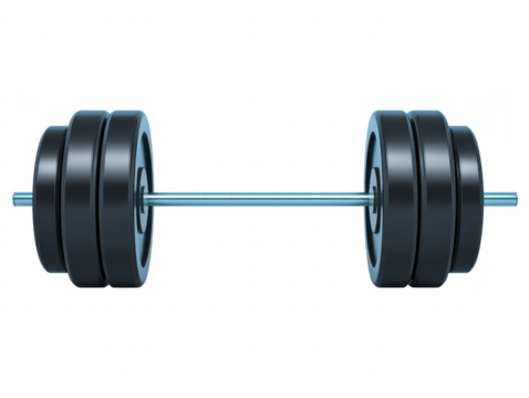 Barbell weight gym fitness exercise strength training equipment metal heavy isolated black power muscle workout lifting sports healthy object motivation