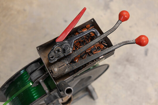 Tools and accessories for polyethylene strapping. Warehouse