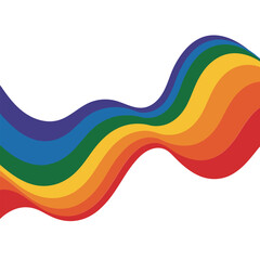 Minimalist Wavy Rainbow Background Vector