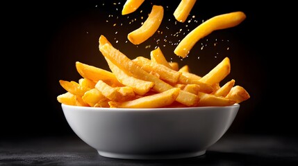 french fries on a white background