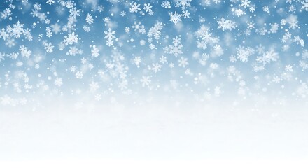Falling Snowflakes on a Blue and White Gradient Background