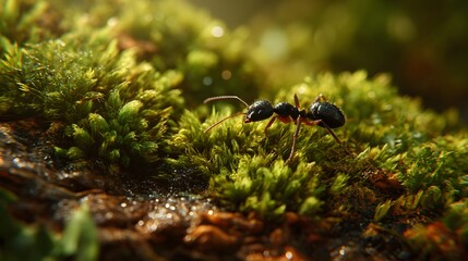 An ant in a woods