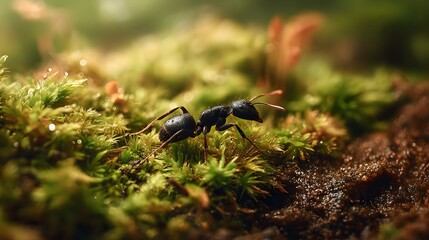 An ant in a woods
