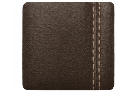 Brown leather bifold wallet with contrast stitching, displaying finance, fashion, and personal accessory concepts
