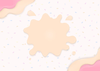 Cream splashing with sprinkles background