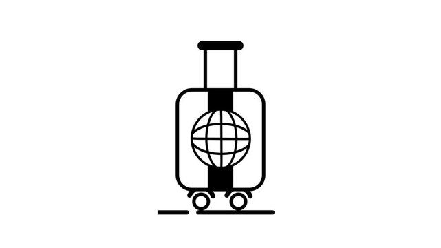A travel suitcase with a globe symbolizing worldwide tourism, exploration, and global connectivity through modern transportation systems and international movement