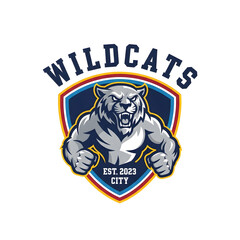 Wildcats Team Logo in a Dynamic and Modern Style, Showing Strength and Determination for Sports