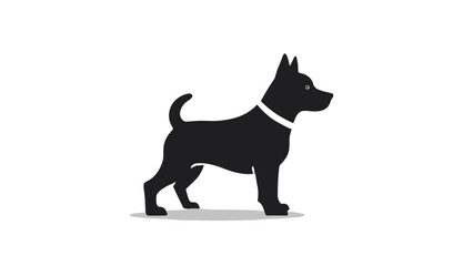 Dog silhouette with side view on a transparent background, clean, minimal, versatile, for logos, icons, or product graphics on transparent backdrop