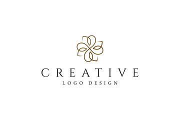 Abstract ornament Mandala Flower logo. Elegant premium ornament vector logotype symbol.