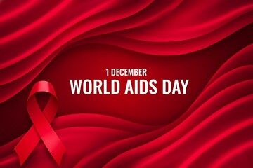 Official world aids day 1 december awareness symbol red ribbon