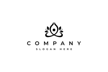 Creative yoga healthy logo design with unique concept vector inspiration