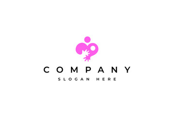 hand love care logo vector inspiration.love hand care person with flat design style concept.