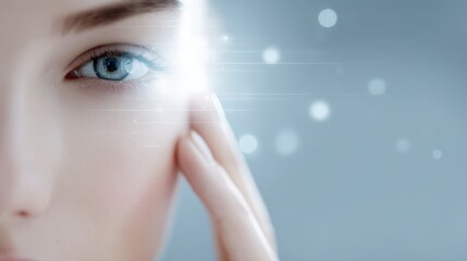 skin care dermatology analysis, digital face scan interface, beauty medical technology,