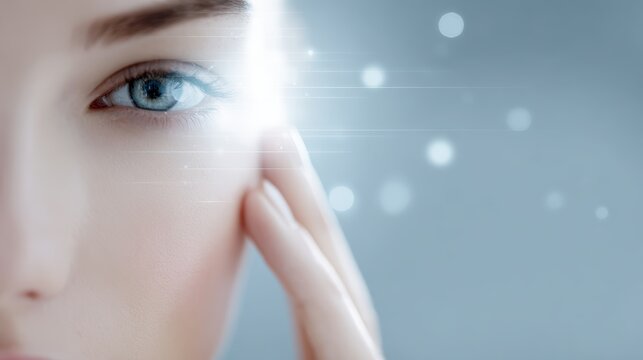 skin care dermatology analysis, digital face scan interface, beauty medical technology, - Powered by Adobe