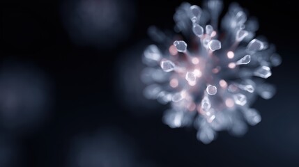 3D visualization of vaccine molecule structure, glowing particle render