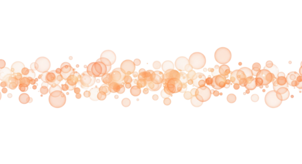 Abstract orange bubbles floating on transparent background isolated on transparent background