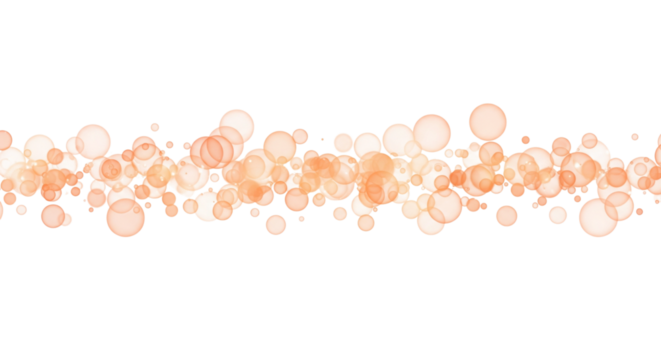 Abstract orange bubbles floating on transparent background isolated on transparent background - Powered by Adobe