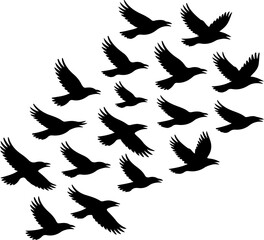 crow silhouette vector illustration