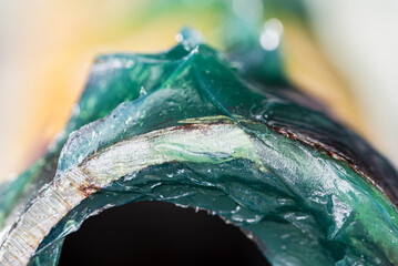 Steel pipe with lithium grease, close-up view