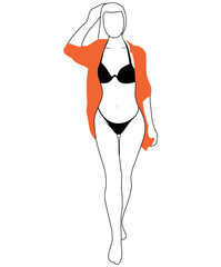 Woman bikini vector image