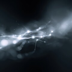 glowing neuron structure with electricity sparks, AI neural network concept