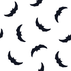 Halloween seamless pattern background. Ghosts spider bat and pumpkins on white background. Design for textile, wrapping paper. Fashion print for clothes greeting invitation card flyer banner poster ad