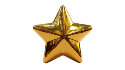 Golden Star: A shimmering, perfectly rendered golden star stands as a symbol of achievement, recognition, and excellence. It gleams with a polished, reflective surface.