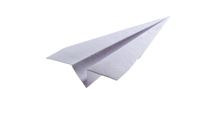Paper Airplane: A pristine paper airplane soars gracefully, evoking a sense of adventure, freedom, and the endless possibilities of flight.