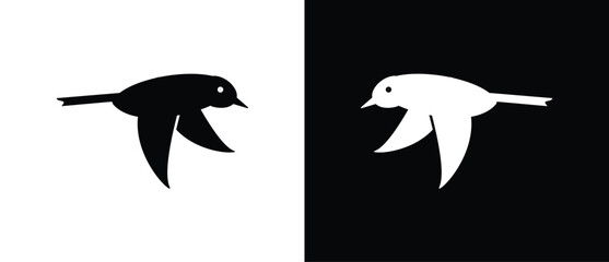 Ikon Burung Terbang, piktogram bergaya siluet, logo Burung, ikon datar, gambar konsep ikon Burung bergaya modern. Ilustrasi vektor untuk desain UI aplikasi logo seluler web Anda.