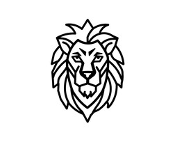 lion head tattoo isolated on white background 