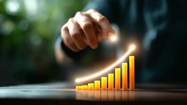 Increase sales concept crop below eyes background softly defocused analyze sales growth data marketing strategies customer engagement sales optimization lead generation con