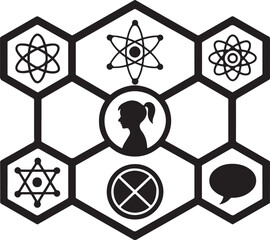 Student mental health icon set. Vector icon set of education and mental health.