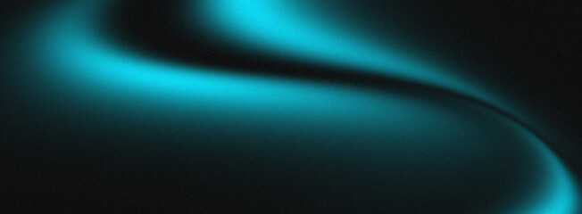 Glowing blue gradient wave on black grainy backdrop, futuristic music poster design with abstract texture