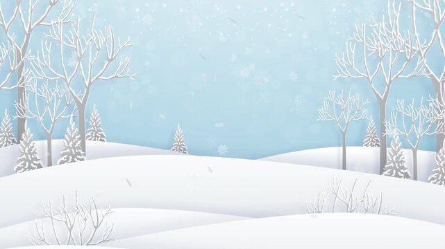 Winter wonderland. Snowy landscape with frosted trees and gentle hills perfect for winterthemed projects, seasonal marketing materials, and holiday designs.