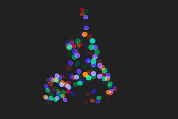 Abstract Christmas tree made of lights